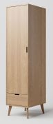 Armadio Aurornis 02 | Rovere massiccio naturale | 200 x 50 x 60 cm | Design moderno e salvaspazio