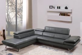 Divano angolare Premium "Tarent" in vera pelle, marrone cammello