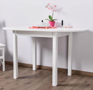 Tavolo ovale in pino massello bianco Junco 231B | 130 x 75 cm | Design moderno | Facile da montare