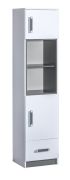 Armadietto per cameretta "Frank" 04 | Bianco e grigio | 189 x 45 x 40 cm | Design moderno e salvaspazio