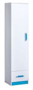 Armadio cameretta "Frank" 05 | Ante battenti | Bianco/Blu | 189 x 45 x 40 cm