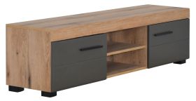 Mobile TV Colmenar 03 | Rovere e grigio | 46 x 180 x 40 cm | Design moderno e spazioso