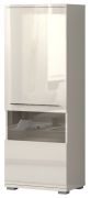 Vetrinetta moderna "Garim" 18 | Beige lucido | 161 x 60 x 40 cm | Ripiani in vetro | LED integrato
