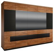 Armadio ante battenti Postira 39 | Noce e nero | Parzialmente massello | 210 x 285 x 62 cm