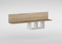 Mensola da parete Madryn 01 | Rovere Sonoma e Bianco | 44 x 138 x 25 cm | Design moderno e praticità