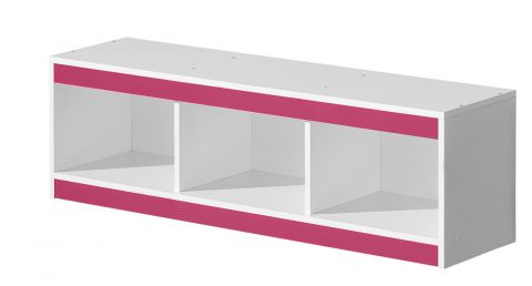 Cameretta - Mensola "Walter" 10, bianco / rosa lucido - 41 x 120 x 32 cm (h x l x p)