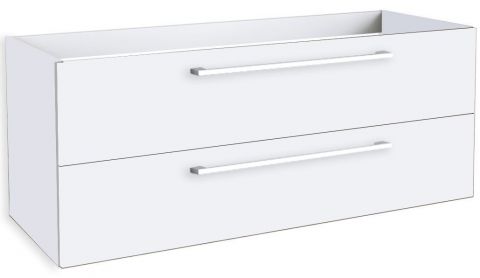 Mobile bagno Rajkot 34 con aperture per sifone per doppio lavabo, bianco lucido - 50 x 119 x 45 cm (h x l x p)