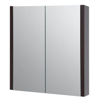 Bagno - Armadietto a specchio "Bidar" 02, nero rovere - 65 x 60 x 12 cm (h x l x p)