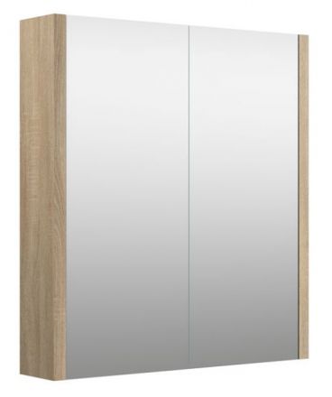 Bagno - Armadietto a specchio "Bidar" 03, rovere - 65 x 60 x 12 cm (h x l x p)