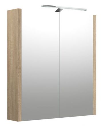 Bagno - Armadietto a specchio "Bidar" 06, rovere - 65 x 60 x 12 cm (h x l x p)