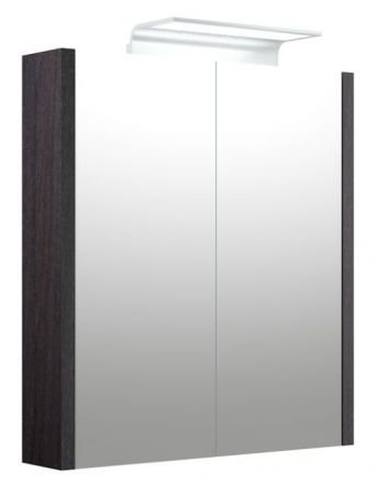 Bagno - Armadietto a specchio "Bidar" 08, nero rovere - 65 x 60 x 12 cm (h x l x p)