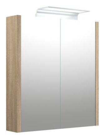 Bagno - Armadietto a specchio "Bidar" 09, rovere - 65 x 60 x 12 cm (h x l x p)