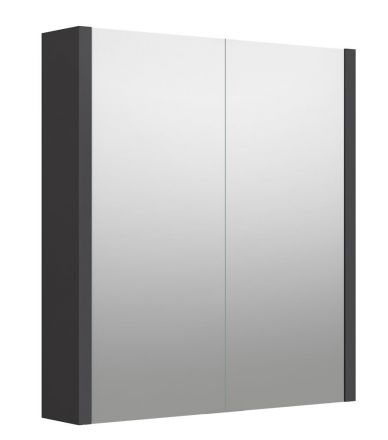 Bagno - Armadietto a specchio "Malegaon" 02, grigio opaco - 65 x 58 x 12 cm (h x l x p)