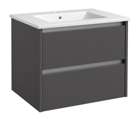 Mobile bagno "Malegaon" 22, grigio opaco - 52 x 62 x 47 cm (h x l x p)