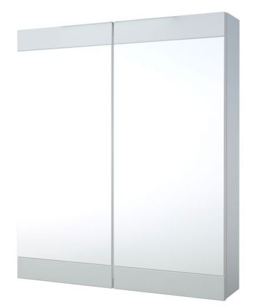 Bagno - Armadietto a specchio "Eluru" 01, bianco lucido - 70 x 60 x 14 cm (h x l x p)