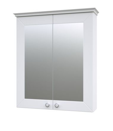 Bagno - Armadietto a specchio "Dindigul" 01, bianco opaco - 73 x 64 x 17 cm (h x l x p)