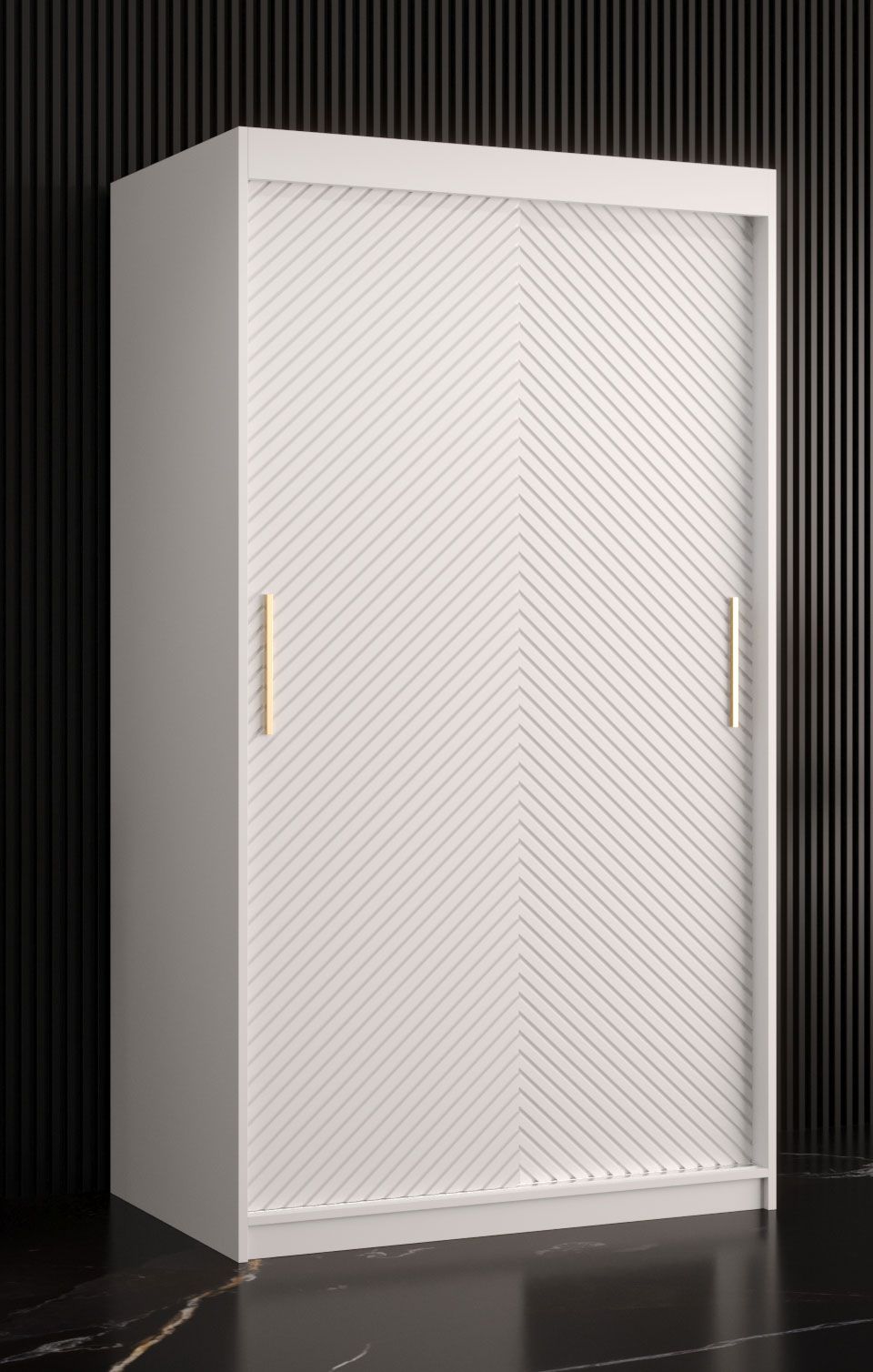 Armadio stretto a 5 scomparti Balmenhorn 01, bianco opaco - 200 x 100 x 62 cm (h x l x p), molto spazioso