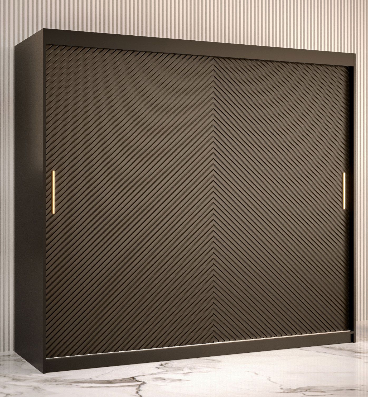 Elegante Armadio semplice Balmenhorn 20, nero opaco - 200 x 200 x 62 cm (h x l x p), 10 scomparti e 2 barre appendiabiti