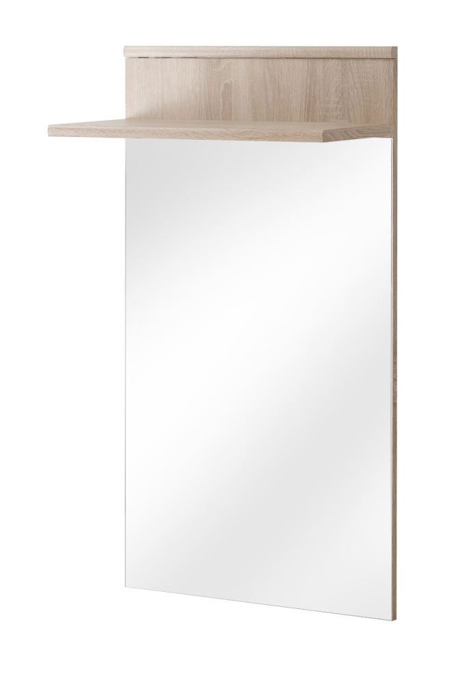 Specchio per armadio con mensola Bratteli 12, colore: rovere Sonoma - Dimensioni: 107 x 60 x 28 cm (A x L x P)