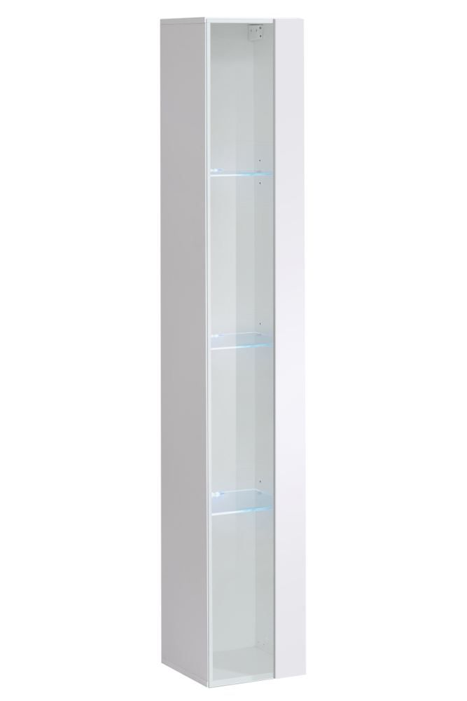 Armadio a muro moderno Fardalen 13, colore: bianco - Dimensioni: 180 x 30 x 30 cm (A x L x P), le cerniere delle porte possono essere montate su entrambi i lati