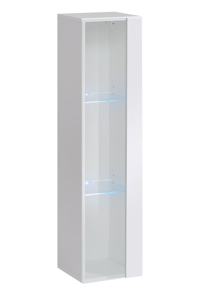 Armadio a muro Fardalen 17, colore: bianco - Dimensioni: 120 x 30 x 30 cm (A x L x P), con funzione di apertura a pressione