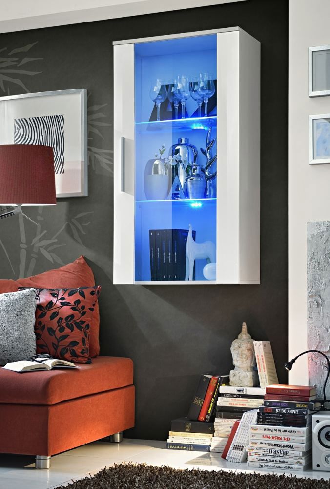 Pensile luminoso Salmeli 18, colore: bianco - Dimensioni: 110 x 60 x 29 cm (A x L x P), con illuminazione a LED