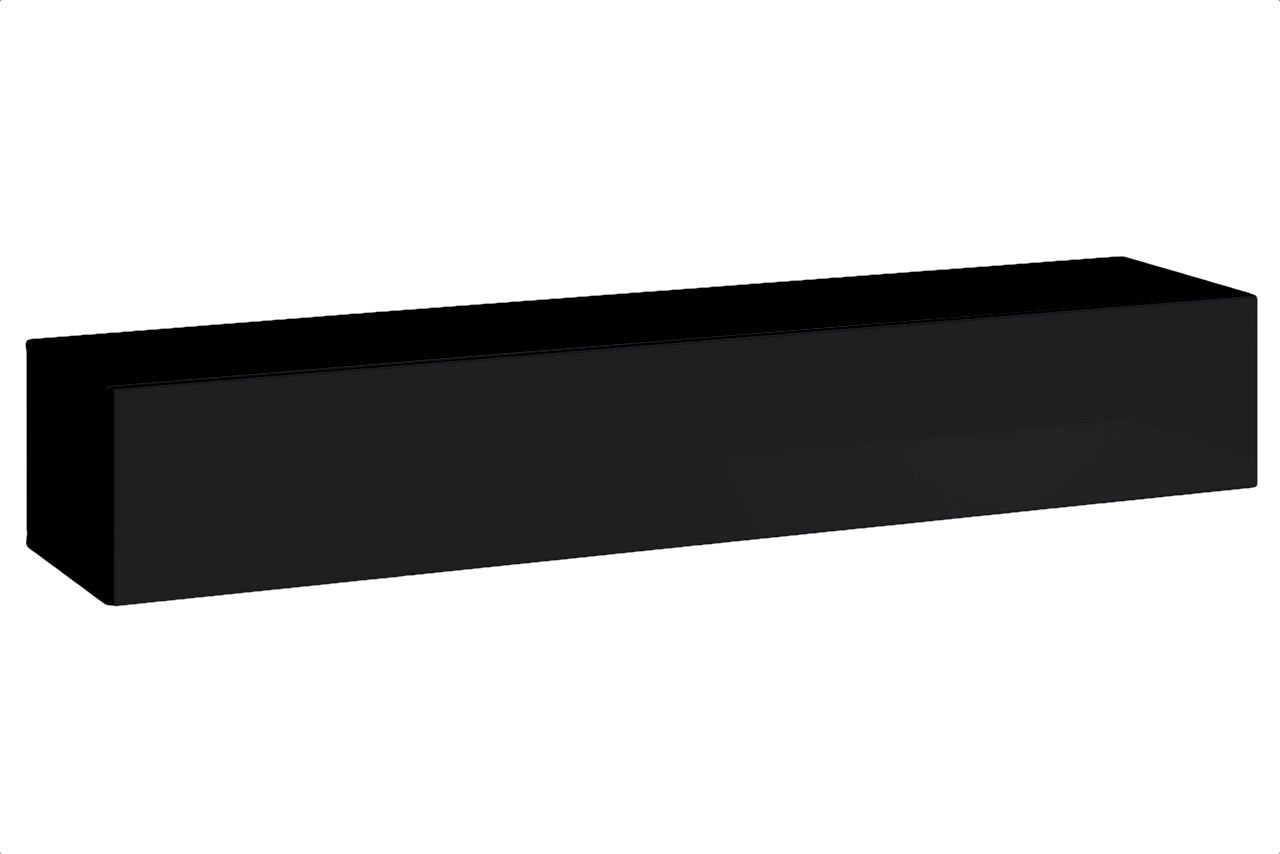 Mobile TV moderno a un'anta Fardalen 26, colore: nero - Dimensioni: 30 x 180 x 40 cm (A x L x P), con tre scomparti