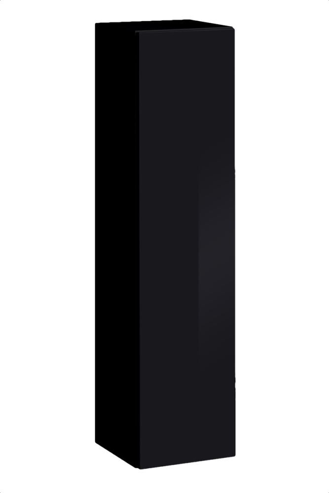 Armadio a muro Fardalen 06, colore: nero - Dimensioni: 120 x 30 x 30 cm (A x L x P), con apertura a pressione