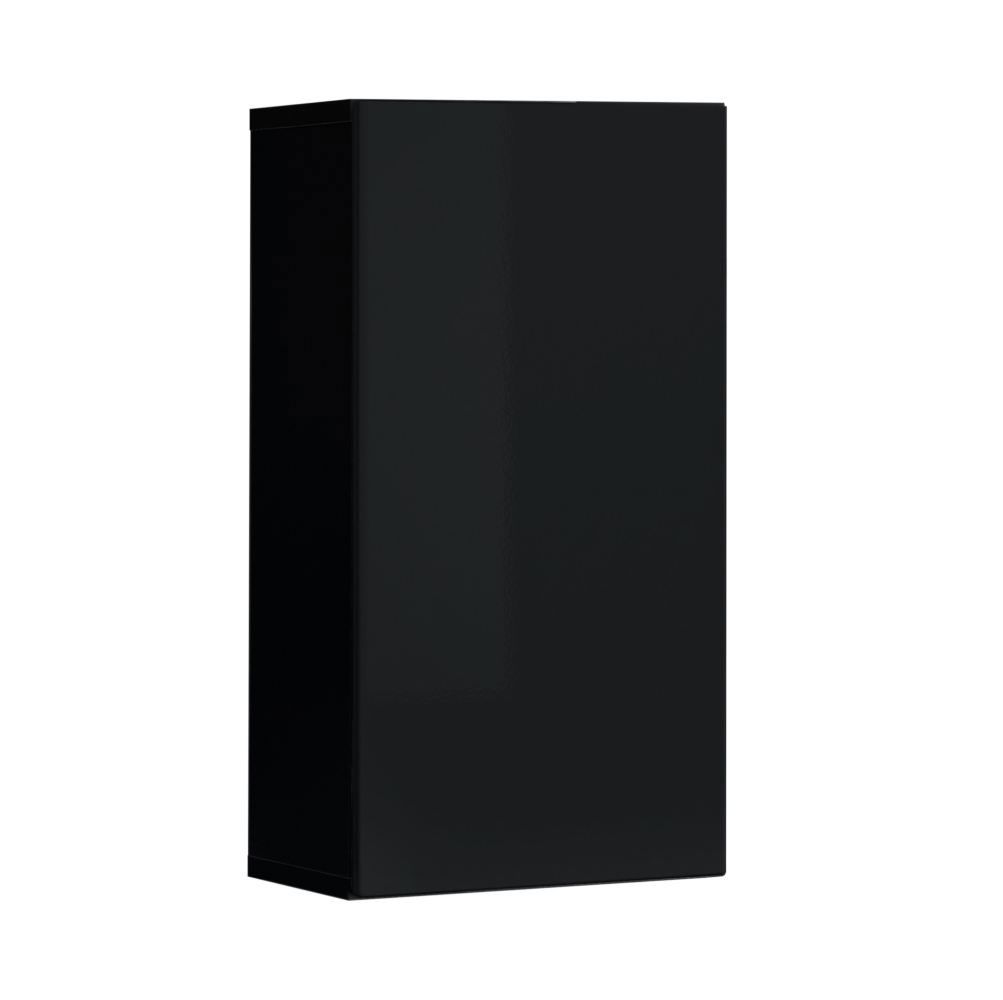 Pensile neutro Möllen 02, colore: nero - Dimensioni: 60 x 30 x 25 cm (A x L x P), con funzione di apertura a pressione