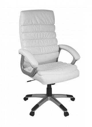 Sedia ergonomica per ufficio Apolo 32, colore: bianco / look alluminio, con supporto lombare integrato