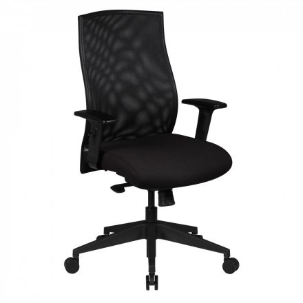Confortevole sedia da ufficio Apolo 58, colore: nero, con sedile imbottito extra spesso