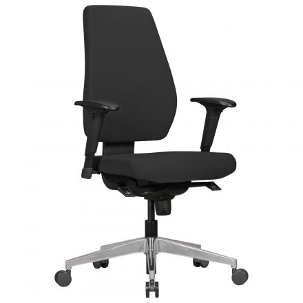Sedia ergonomica per ufficio Apolo 62, colore: nero / cromo, con seduta regolabile in altezza