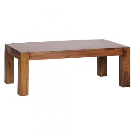Tavolo da soggiorno in legno massiccio di Sheesham Apolo 158, colore: Sheesham - Dimensioni: 40 x 60 x 110 cm (H x L x P), con venature uniche del legno