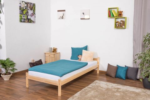 Letto futon pino massello naturale A14, incl. rete a doghe - 90 x 200 cm 
