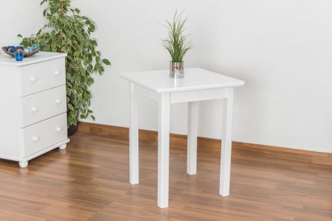 Tavolo in pino massello laccato bianco "Junco 233A" - 60 x 60 cm 