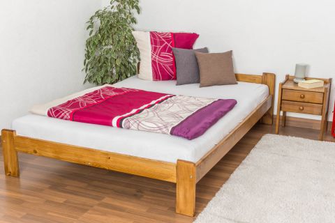 Letto futon pino massello color rovere A8, incl. rete a doghe - 140 x 200 cm