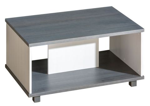 Cameretta - Tavolino "Hermann" 11, bianco sbiancato / grigio, pino massello - 110 x 70 x 56 cm (l x p x h)