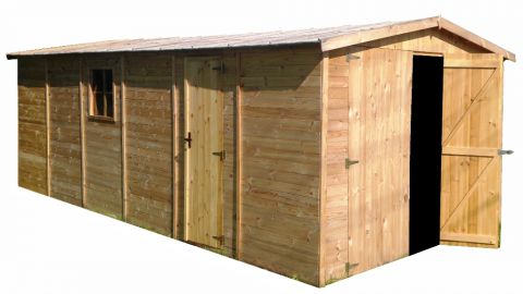Garage prefabbricato in legno M102 - 222 x 616 x 324 (h x l x p)