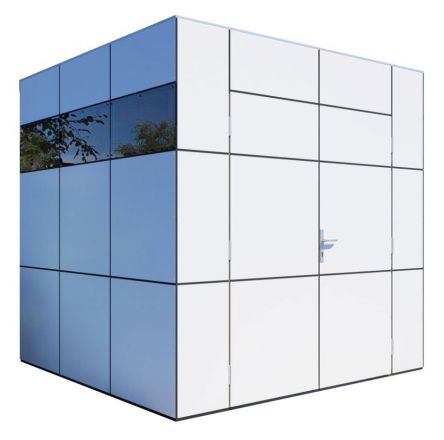 Casetta da giardino prefabbricata Frankfurt 01, antracite / bianco - spessore 19 mm, SU: 5,2 m²