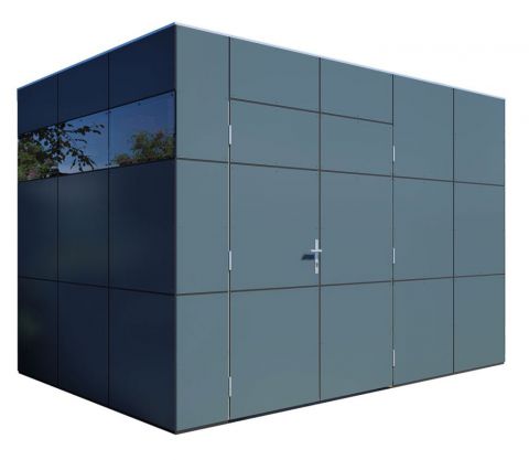 Casetta da giardino prefabbricata Frankfurt 02, grigio / antracite - spessore 19 mm, SU: 7,8 m²