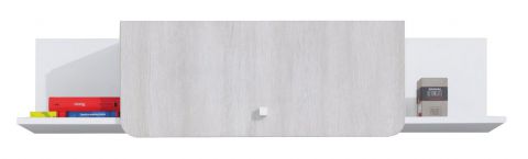Cameretta - Mensola a muro "Floreffe" 10, bianco / rovere bianco - 28 x 120 x 25 cm (h x l x p)