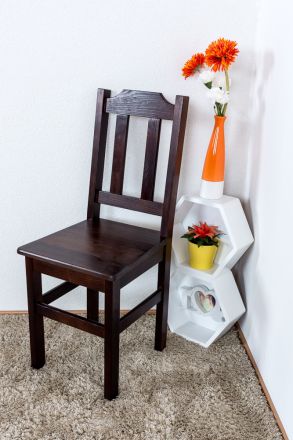 Sedia in pino massello color noce rustico "Junco 248" - 90 x 36,50 x 38 cm (h x l x p)