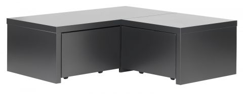 Cameretta - Tavolino contenitore angolare "Marincho" 12, nero - 35 x 105 x 106 cm (h x l x p)