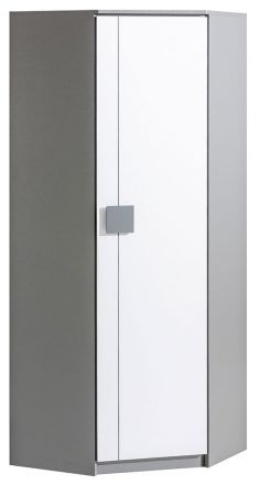 Cameretta - Armadio ad ante battenti "Elias" 07, bianco / grigio - 187 x 71 x 71 cm (h x l x p)