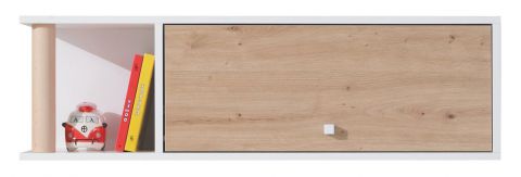 Cameretta - Mensola a muro "Burdinne" 13, bianco / rovere - 30 x 100 x 25 cm (h x l x p)