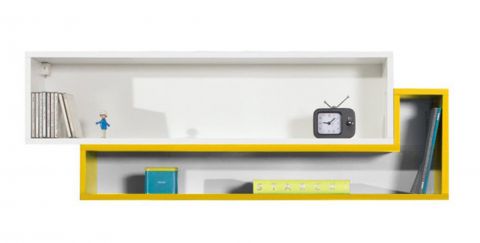Cameretta - Mensola a muro "Geel" 35, bianco / giallo - 40 x 115 x 25 cm (h x l x p)
