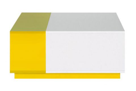 Cameretta - Tavolino "Geel" 37, bianco / giallo - 35 x 80 x 80 cm (h x l x p)