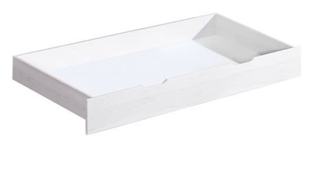 Cassettone estraibile per letto "Gurami", bianco, massello - 20 x 75 x 150 cm (h x p x l)