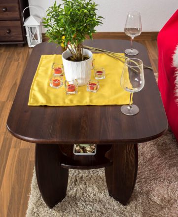 Tavolino in pino massiccio, color noce 005 - misure 60 x 92 x 66 cm (h x l x p)