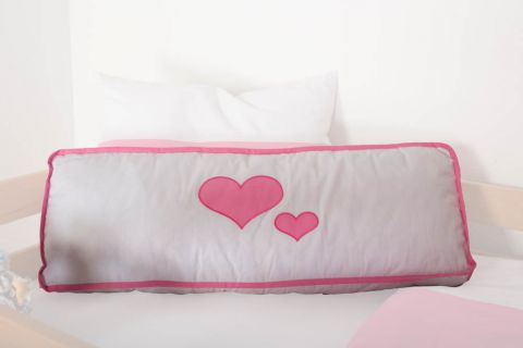 Cuscino laterale -  motivo: cuore bianco / rosa